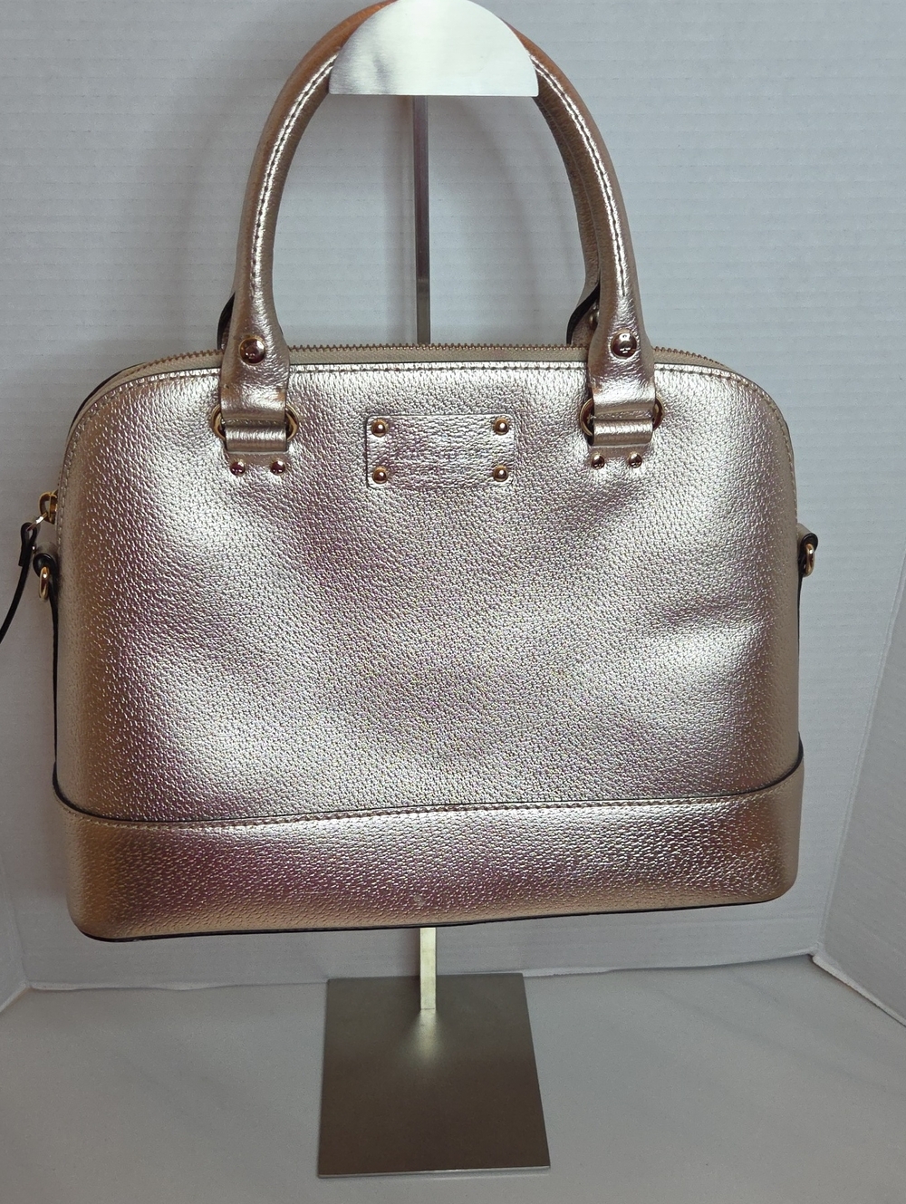 kate spade Welleslley Rachelle Satchel In Rose Metallic Gold -AS IS